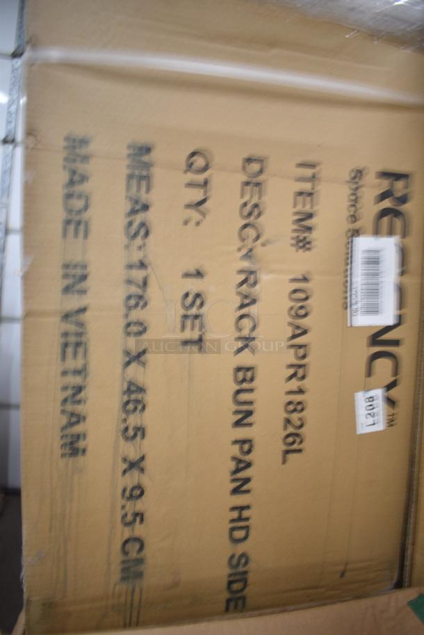 2 BRAND NEW SCRATCH AND DENT! Regency 109APR1826L 20 Pan Side Load Bun / Sheet Pan Rack - Unassembled. May Be Missing Pieces. 2 Times Your Bid! - Image 5 of 5