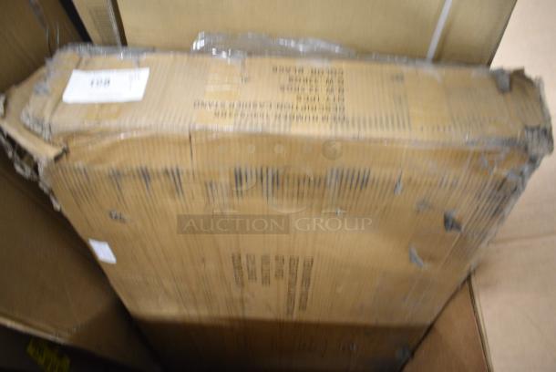 BRAND NEW SCRATCH AND DENT! 164CS24BK Lancaster Table & Seating 24" x 18" x 38" Black Cash Register Stand with Locking Drawer. May Be Missing Pieces. - Image 1 of 5