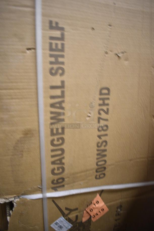 BRAND NEW SCRATCH AND DENT! Regency 600WS1872HD 16 Gauge Stainless Steel 18" Wide Heavy Duty Wall Shelf. May Be Missing Pieces. - Image 5 of 5