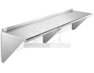 BRAND NEW SCRATCH AND DENT! Regency 600WS1872HD 16 Gauge Stainless Steel 18" x 72" Heavy-Duty Wall Shelf. May Be Missing Pieces.