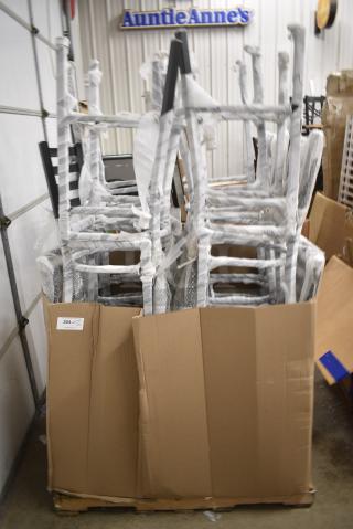 13 BRAND NEW SCRATCH AND DENT! Lancaster Table & Seating Ladder Back Metal Bar Height Chair Frame.. 13 Times Your Bid!