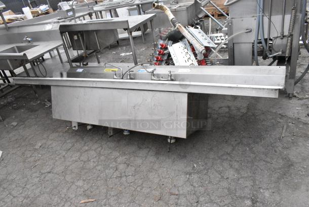 Stainless Steel 3 Bay Sink Dish Table w/ Dual Drain Boards, Faucet and 2 Handle Sets. No Legs. - Image 2 of 9