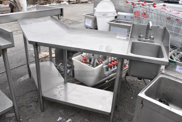 Stainless Steel Counter w/ Single Bay Sink and Under Shelf. - Image 1 of 7