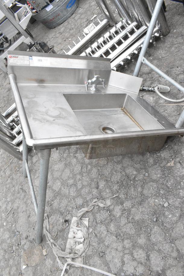 Eagle Stainless Steel Commercial Single Bay Dirty Side Left Side Dish Table. - Image 1 of 6
