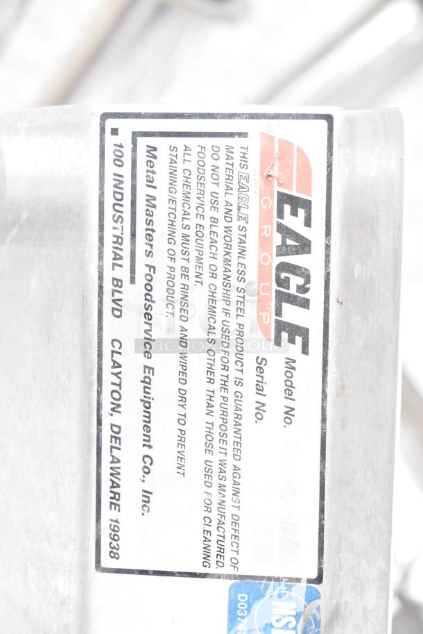 Eagle Stainless Steel Commercial Single Bay Dirty Side Left Side Dish Table. - Image 6 of 6