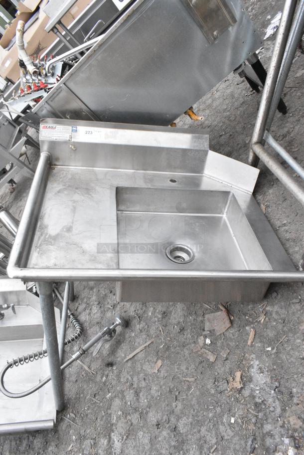 Eagle Stainless Steel Commercial Single Bay Dirty Side Left Side Dish Table. - Image 1 of 5