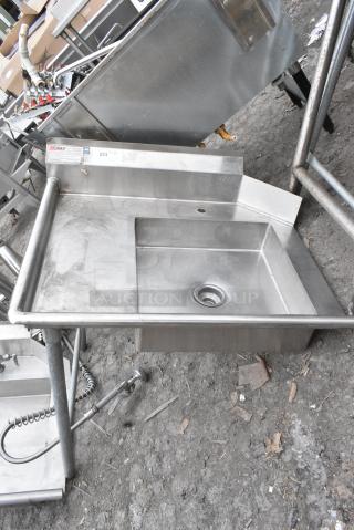 Eagle Stainless Steel Commercial Single Bay Dirty Side Left Side Dish Table.