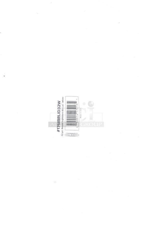 Bakers Mark White Poly Trash Can w/ 4 Lids. - Image 4 of 5