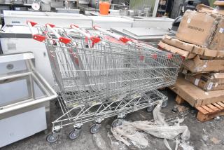 4 Metal Shopping Cart on Commercial Casters. 4 Times Your Bid!