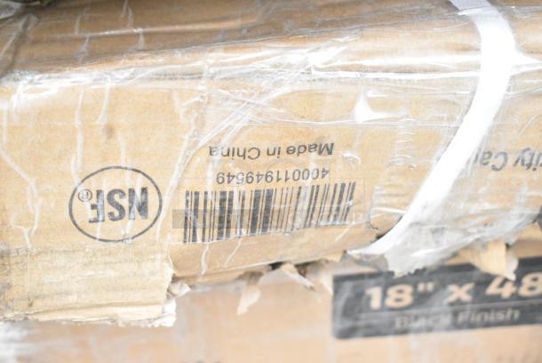 10 BRAND NEW SCRATCH AND DENT! Items Including 600UT1848S Regency Adjustable Stainless Steel Work Table Undershelf for 18" x 48" Tables - 18 Gauge, Avantco 178SS1236 12" x 36 1/4" Stainless Steel Single Deck Overshelf, 600B31014213 Regency 3 Bowl Underbar Sink with Two Drainboards - 60" x 18 3/4", 423HSW2072 ServIt 72" Stainless Steel Heated Shelf Warmer - 1152W, 120V, 460EG2460DR1 Regency 24" x 60" Green Epoxy Wire Drying Rack Shelf - 1 1/4" Slots, 465B1848KE5 Steelton 18" x 48" NSF Black Epoxy 5-Shelf Kit with 72" Posts, 600ES3060G Regency 30" x 60" 16-Gauge Stainless Steel Equipment Stand with Galvanized Undershelf. 10 Times Your Bid! May Be Missing Pieces. - Image 8 of 10