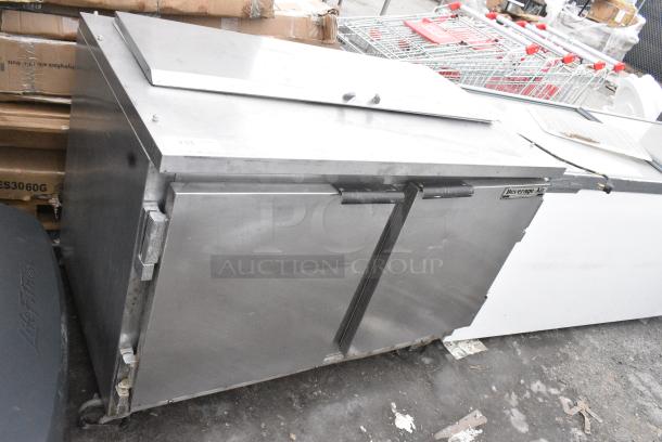 Beverage Air SP48-12 Stainless Steel Commercial Prep Table on Commercial Casters. 115 Volts, 1 Phase. - Image 1 of 9