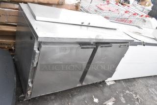 Beverage Air SP48-12 Stainless Steel Commercial Prep Table on Commercial Casters. 115 Volts, 1 Phase.