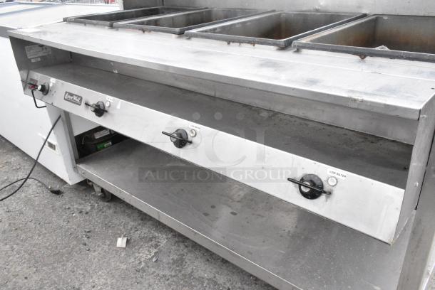 ServeWell 38004 Stainless Steel Electric Powered 4 Bay Steam Table w/ Under Shelf on Commercial Casters. 120 Volts, 1 Phase. - Image 6 of 9