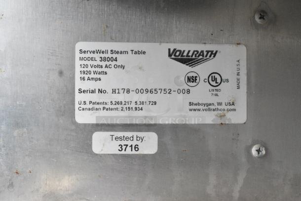 ServeWell 38004 Stainless Steel Electric Powered 4 Bay Steam Table w/ Under Shelf on Commercial Casters. 120 Volts, 1 Phase. - Image 9 of 9