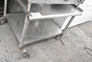 Stainless Steel Equipment Stand w/ Under Shelf on Commercial Casters.