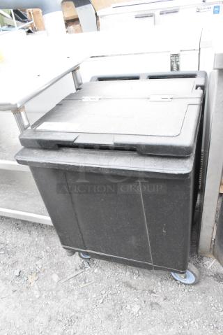 Carlisle Poly Portable Ice Bin on Commercial Casters.