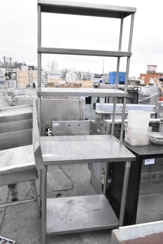 Stainless Steel Table w/ 2 Tier Over Shelf and Under Shelf.