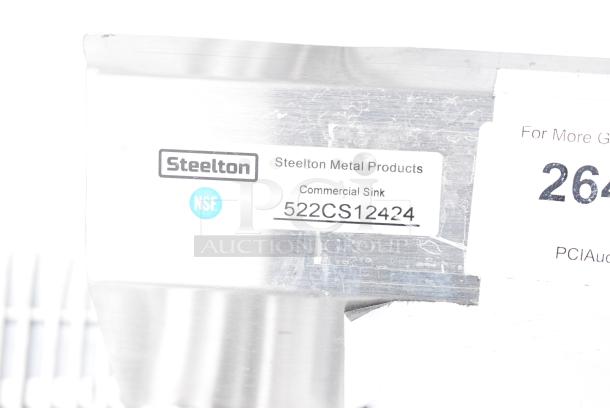 BRAND NEW SCRATCH AND DENT! Steelton 522CS12424 29 1/2" 18-Gauge Stainless Steel One Compartment Commercial Sink without Drainboard - 24" x 24" x 12" Bowl. No Legs. - Image 4 of 4