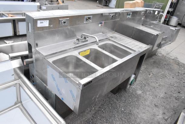 Perlick Stainless Steel 3 Bay Sink w/ Right Side Drain Board, Faucet and Handles. - Image 1 of 7