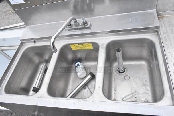 Perlick Stainless Steel 3 Bay Sink w/ Right Side Drain Board, Faucet and Handles. - Image 5 of 7