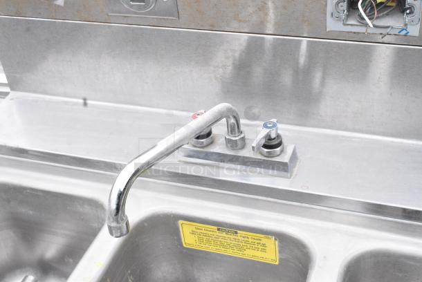 Perlick Stainless Steel 3 Bay Sink w/ Right Side Drain Board, Faucet and Handles. - Image 6 of 7