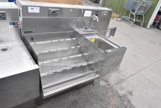 Perlick Stainless Steel Single Bay Sink w/ Bottle Merchandiser Rack
