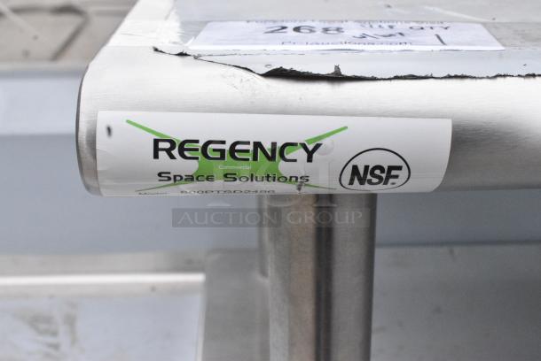 BRAND NEW SCRATCH AND DENT! Regency 600PTSD2496 24" Wide 16-Gauge Type 304 Stainless Steel Pass-Through Shelf with Overshelf - Image 5 of 6
