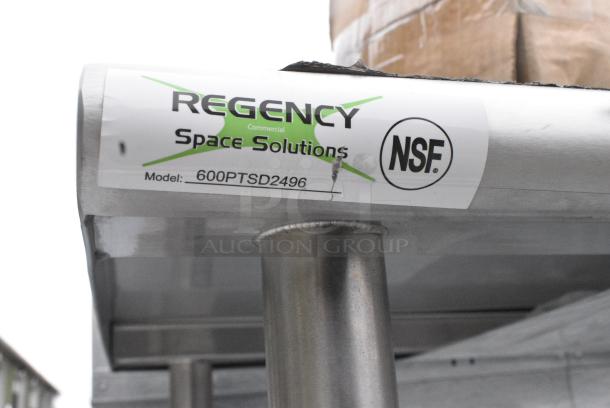 BRAND NEW SCRATCH AND DENT! Regency 600PTSD2496 24" Wide 16-Gauge Type 304 Stainless Steel Pass-Through Shelf with Overshelf - Image 6 of 6