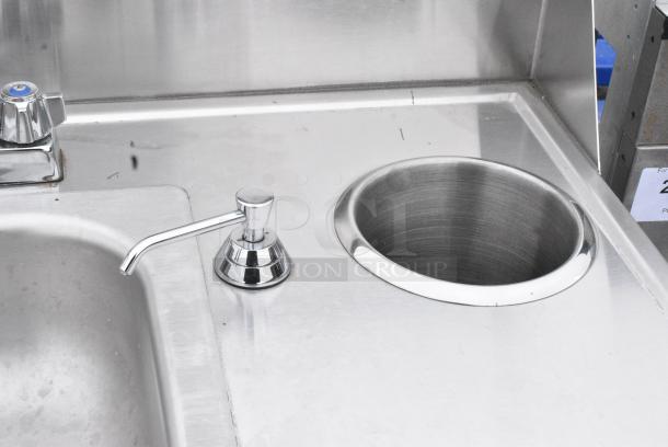 Stainless Steel Portable Single Bay Sink w/ Faucet and Handles on Commercial Casters. - Image 6 of 7