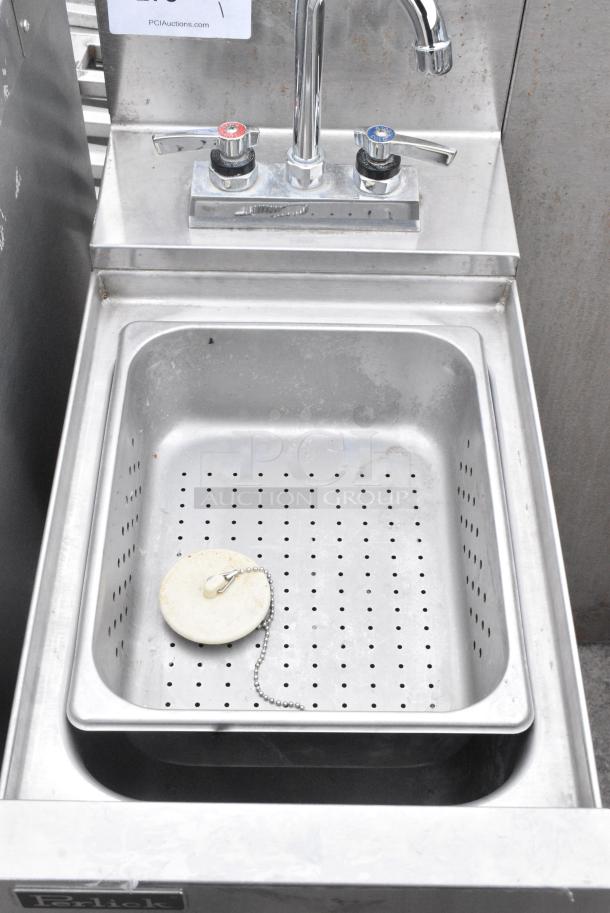 Perlick Stainless Steel Unit w/ 2 Single Bay Sink Bays, Drain Board and Bottle Merchandiser Stand. - Image 5 of 11