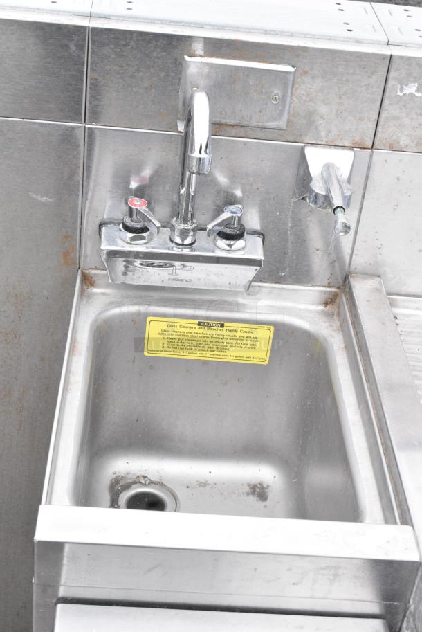 Perlick Stainless Steel Unit w/ 2 Single Bay Sink Bays, Drain Board and Bottle Merchandiser Stand. - Image 8 of 11