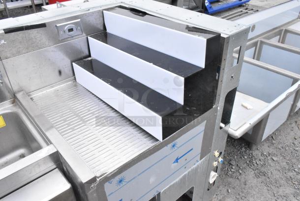 Perlick Stainless Steel Unit w/ 2 Single Bay Sink Bays, Drain Board and Bottle Merchandiser Stand. - Image 11 of 11