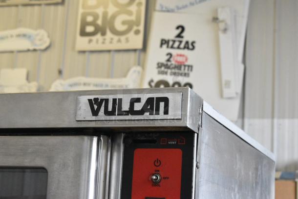 2 Vulcan VC4ED Stainless Steel Commercial Electric Powered Full Size Convection Oven w/ View Through Doors, Metal Oven Racks and Thermostatic Controls on Commercial Casters. 240/480 Volts, 3 Phase. 2 Times Your Bid! - Image 2 of 11