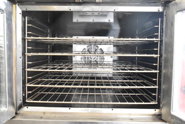 2 Vulcan VC4ED Stainless Steel Commercial Electric Powered Full Size Convection Oven w/ View Through Doors, Metal Oven Racks and Thermostatic Controls on Commercial Casters. 240/480 Volts, 3 Phase. 2 Times Your Bid! - Image 6 of 11