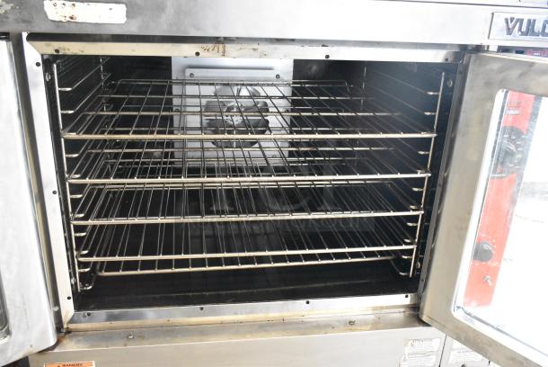 2 Vulcan VC4ED Stainless Steel Commercial Electric Powered Full Size Convection Oven w/ View Through Doors, Metal Oven Racks and Thermostatic Controls on Commercial Casters. 240/480 Volts, 3 Phase. 2 Times Your Bid! - Image 7 of 11