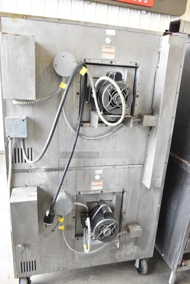 2 Vulcan VC4ED Stainless Steel Commercial Electric Powered Full Size Convection Oven w/ View Through Doors, Metal Oven Racks and Thermostatic Controls on Commercial Casters. 240/480 Volts, 3 Phase. 2 Times Your Bid! - Image 9 of 11