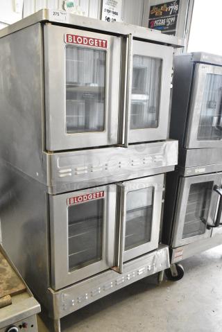 2 Blodgett Stainless Steel Commercial Natural Gas Powered Full Size Convection Oven w/ View Through Doors, Metal Oven Racks and Thermostatic Controls. 2 Times Your Bid!