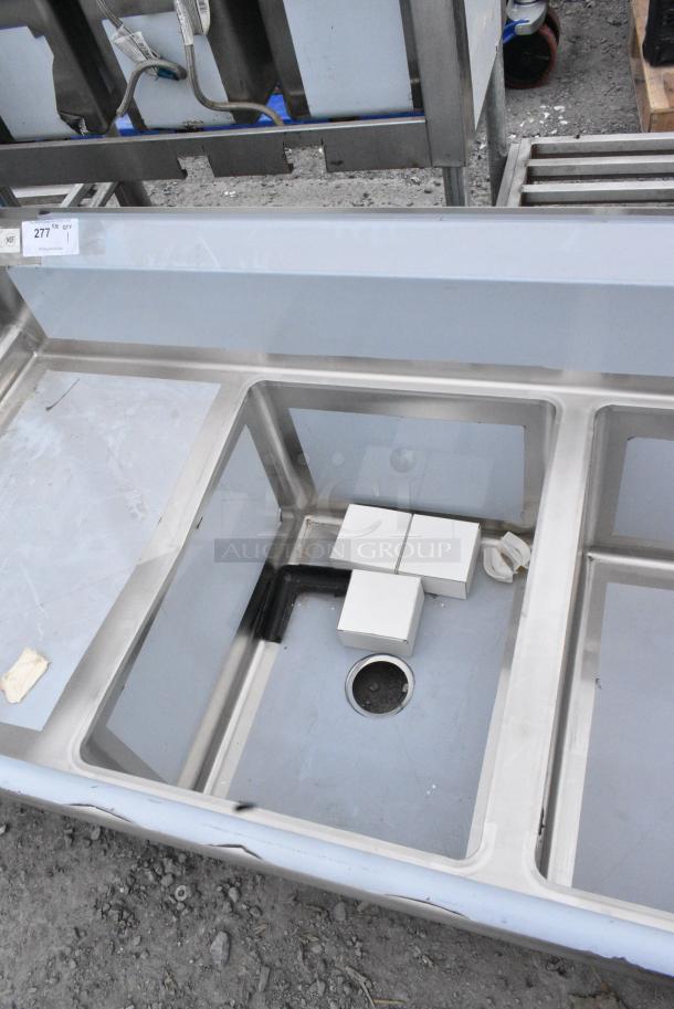 BRAND NEW SCRATCH AND DENT! Regency 600S31824218 Stainless Steel 3 Bay Sink w/ Dual Drain Boards. No Legs. - Image 6 of 8