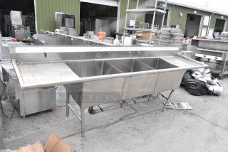 Stainless Steel 3 Bay Sink w/ Dual Drain Boards