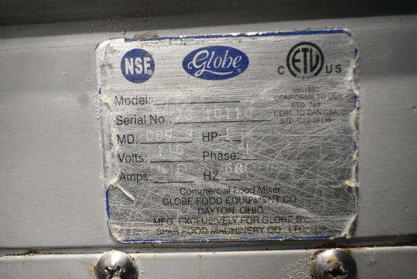 Globe SP30 Metal Commercial Floor Style 30 Quart Dough Mixer w/ Mixing Bowl and Dough Hook Attachment. 115 Volts, 1 Phase. Tested and Working! - Image 7 of 9