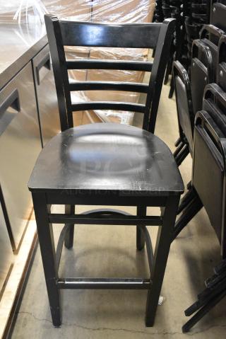 15 Black Wood Pattern Bar Height Chair. 15 Times Your Bid!