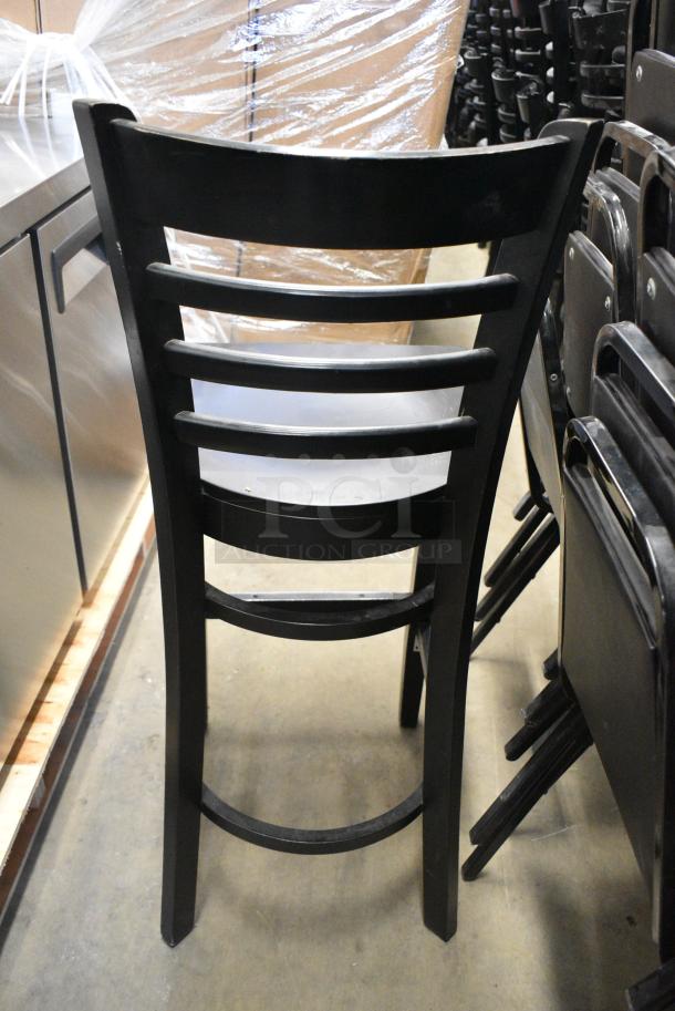 15 Black Wood Pattern Bar Height Chair. 15 Times Your Bid! - Image 5 of 5