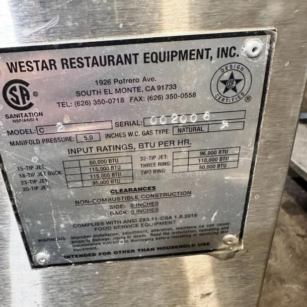 Excellent Condition Westar Restaurant Equipment Wok Range – Tested & Working! - Image 11 of 11