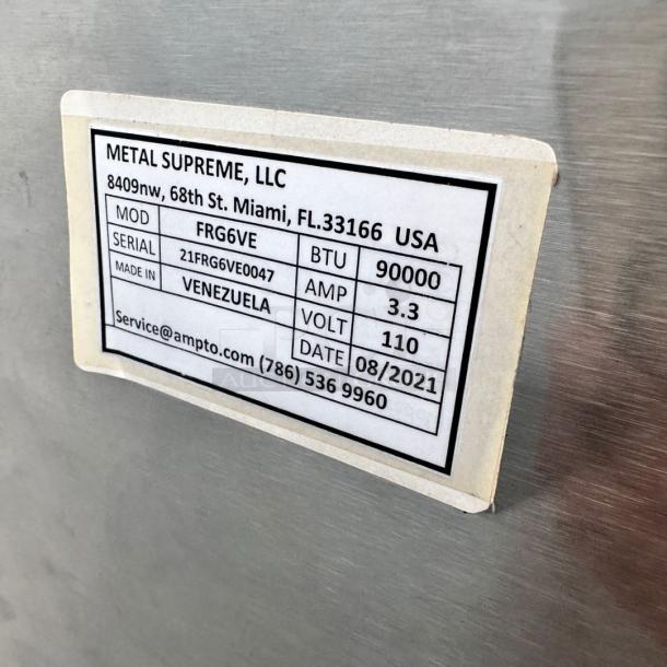 Excellent Condition Metal Supreme FRG6VE Vertical Broiler – 110V – Tested & Working! - Image 7 of 7