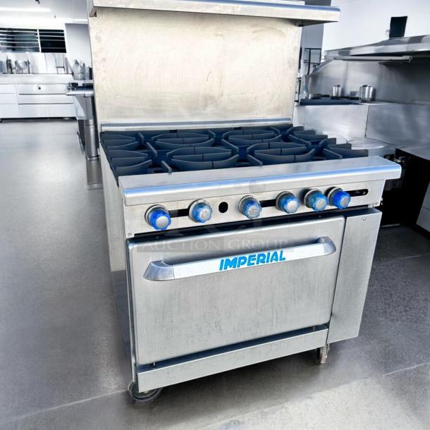 Excellent Condition Imperial 6-Burner Gas Range with Oven – Tested & Working! - Image 2 of 8