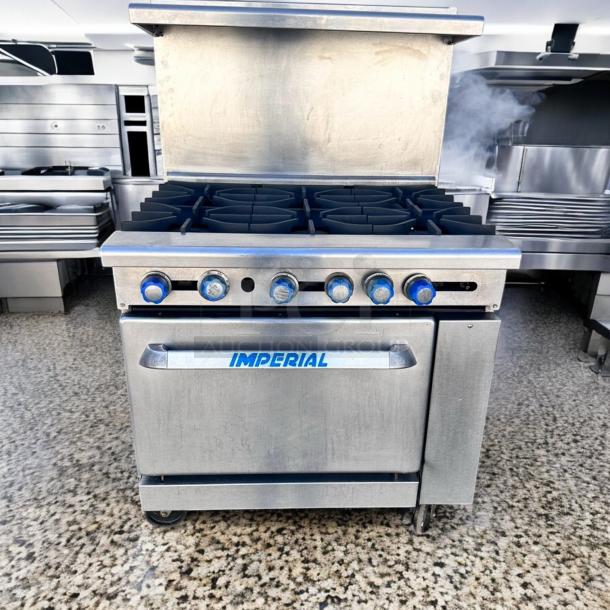 Excellent Condition Imperial 6-Burner Gas Range with Oven – Tested & Working! - Image 3 of 8