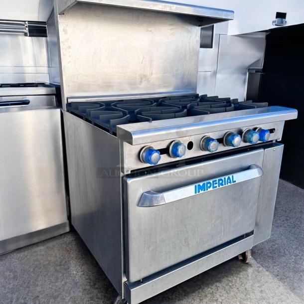 Excellent Condition Imperial 6-Burner Gas Range with Oven – Tested & Working! - Image 1 of 8