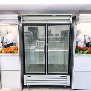 Excellent Condition Standex NLGFP48-HG-W Two-Door Glass Refrigerator – 115V – Tested & Working!