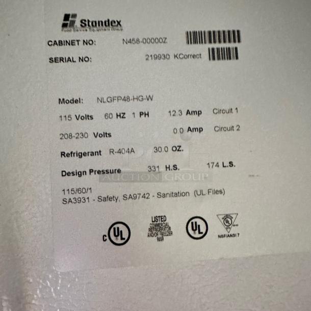 Excellent Condition Standex NLGFP48-HG-W Two-Door Glass Refrigerator – 115V – Tested & Working! - Image 8 of 8