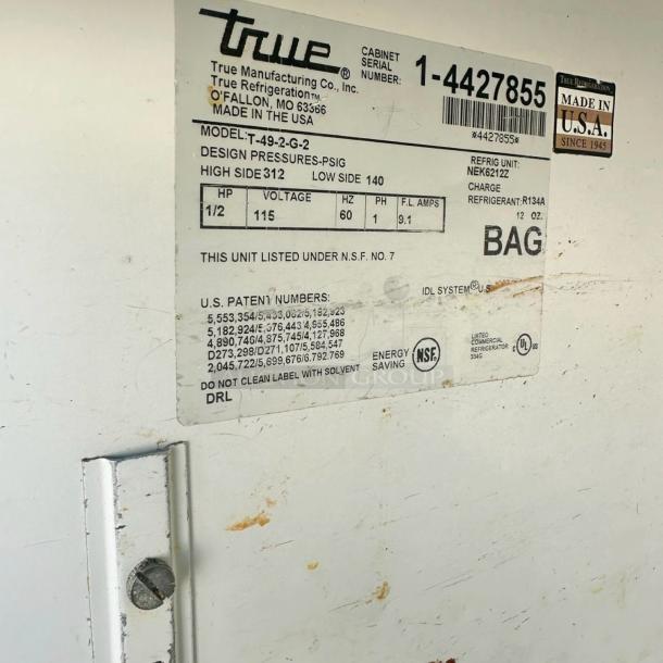 Excellent Condition True T-49-2-G-2 Glass Door Refrigerator – 115V – Tested & Working! - Image 5 of 5